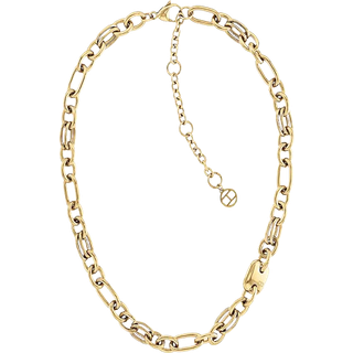 Gold-Plated Contrast Chain-Link Necklace