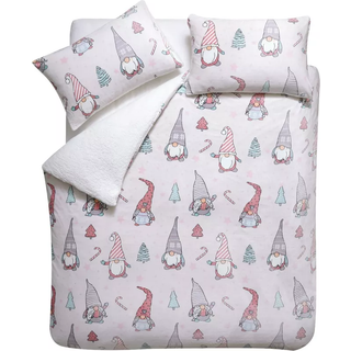 Catherine Lansfield Catherine Lansfield Blush Pink Christmas Festive Gonk Cosy Fleece Duvet Cover Set