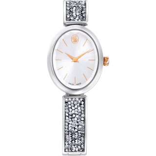Swarovski Crystal Rock White and Stainless Steel Oval Watch - Silver
