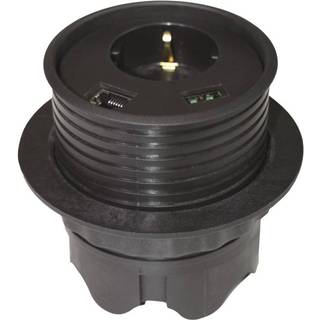 Powerdot 12 - 1 stikkontakt, Data, USB oplader, Farve Sort