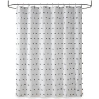 Madison Park Sophie Trendy bruseforh?ng med tekstureret Pom-Poms Accent Moderne badev?relse D?cor Maskinvaskbar Bath Privacy Screen 72 tommer x 7