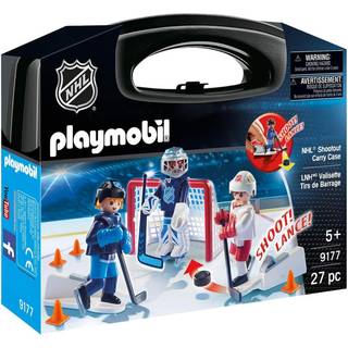 Playmobil NHL Shootout opbevaringskuffert - bærbar hockey-minispil med 2 spillere, målmand, målnet, puck og tilbehør (Alder 5+)