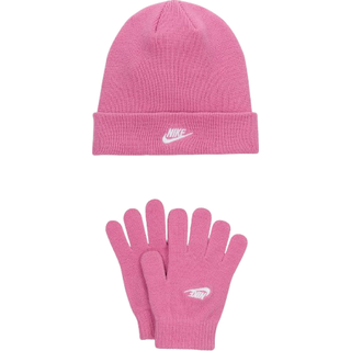 Nike Club-sæt med beanie og vanter til mindre børn - Pink - ONE SIZE