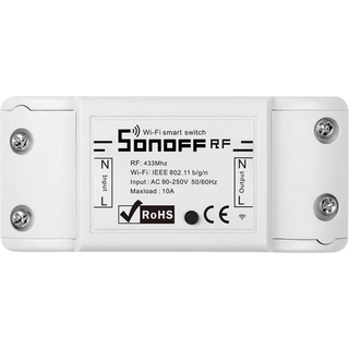 FORÅRSUDSALG - Trådløs kontakt WiFi + RF 433 Sonoff RF R2 (NY) - hvid