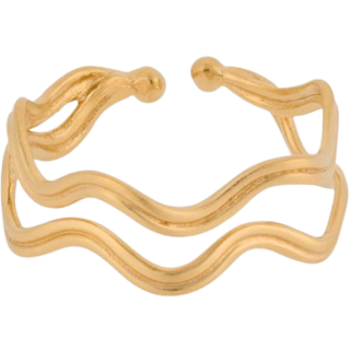 Pernille Corydon Double wave ring - Forgyldt