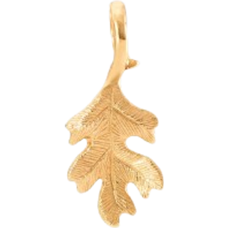 OLE LYNGGAARD COPENHAGEN Forest 18 kt. guld vedhæng lille egeblad, 2 cm