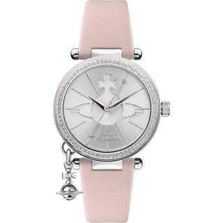 Vivienne Westwood Orb Quartz Silver Dial Pink Leather Strap Ladies Watch VV006SLPK
