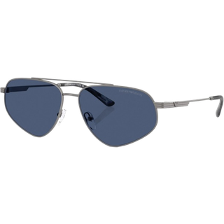 Emporio Armani Mand EA2156 300380 Solbriller Metal Grå Blå Pilot Normal