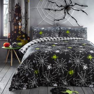 Bedlam Bedlam Grey Spiders Glow in the Dark Duvet Cover Set