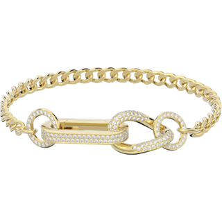 Dextera Armband, Pavé, Gemischte Glieder, Weiß, Goldlegierungsschicht