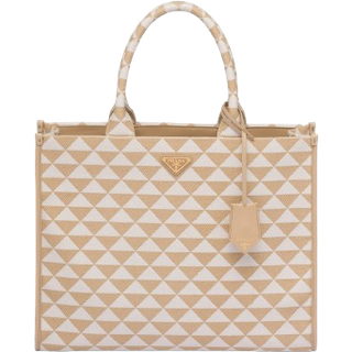Prada Symbole leather-trimmed tote bag - multicoloured - One Size