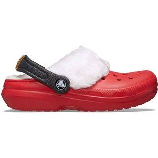 Crocs kids Classic Lined Santa Clogs Varsity Red / Multi 32