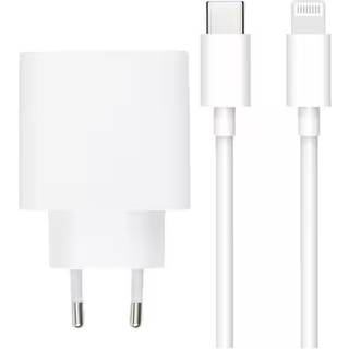 SiGN Extreme 2.4A USB-C til Lightning kabel med hurtigoplader2m- Hvidt