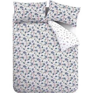 Bianca Bianca Blue Brushed 100% Cotton Ophelia Floral Duvet Cover Set
