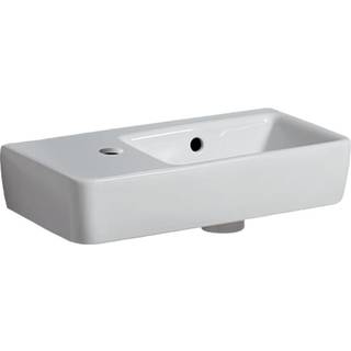 Geberit Renova Compact håndvask kompakt: Hvid, B=50cm, H=15cm, T=25cm, Hanehul=Til venstre, Overløb=Synlig, Opbevaringsflade=Uden
