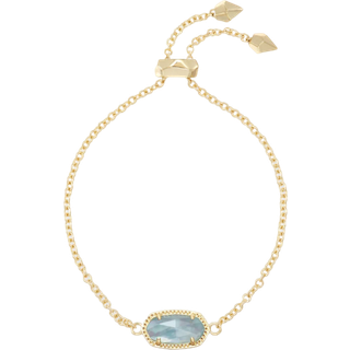 Kendra Scott Elaina Link Chain Bracelet til kvinder Dainty Fashion Jewelry 14k Goldbelagt messing lyseblå illusion