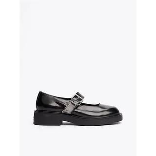 Leather Block Heel Mary Janes