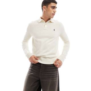 Ralph Lauren Long Sleeved Knit Polo T Shirt Cream