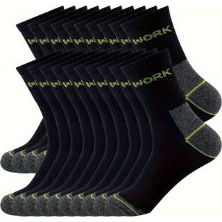 TEMU 20 Pairs Of Men's Mid-calf Socks, Breathable Long Socks, Solid Color, Versatile Sports And Casual Men's Socks