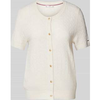 Tommy Hilfiger Tommy Hilfiger Natural Short Sleeve Cable Crew Neck Cardigan