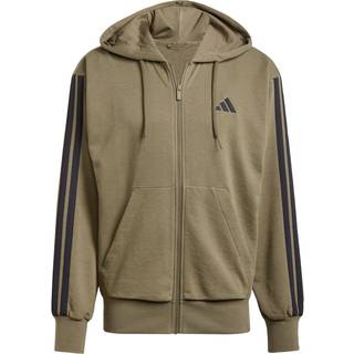 Essentials 3-Stripes French Terry Full-Zip hættetrøje - Clear Pink / White - 2XS