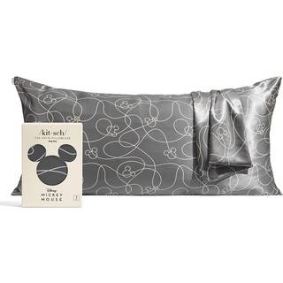 Mickey/Minnie X Kitsch Satin Pillowcase - Bl?dere end silkepudebetr?k til h?r & hud | Afk?ling af satinpudebetr?k med lynl?s | Satin Pillow Case