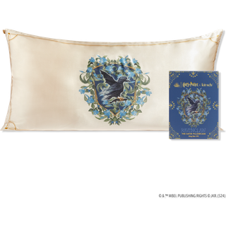Kitsch X Harry Potter Ravenclaw Satin Pillowcase med lynl?s til h?r og hud - dobbeltsidet bl?dere end silke rynkefri maskine vaskbar frizz kontro