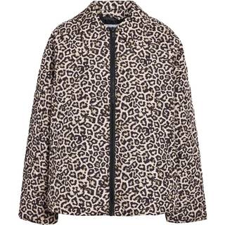 Noisy May Leopard Tryk Quilted Zip Up JakkeEU 36 (UK 8)