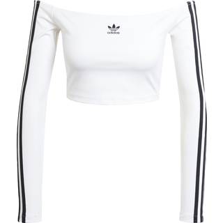 Adicolor Off Shoulder Long Sleeve T-shirt - White - XS