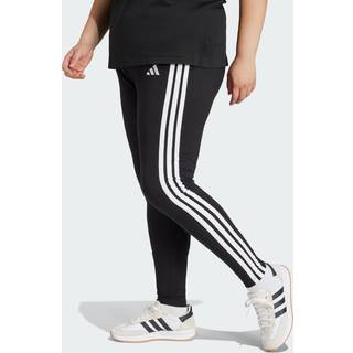 Essentials 3-Stripes Cotton Plus Size tights - Black / White - 4X