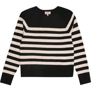 Kids Only Birch/black Stribet Loose Højhalset Strikbluse