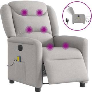 Eldrevet Massagestol Stof Skygrå - Ja / Eldrevet tilbagelæningsfunktion