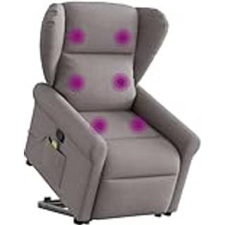 løftestol med massage stof gråbrun