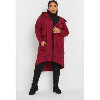Yours Curve Yours Curve Burgundy Red Longline Hooded Jacket