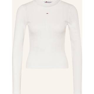 TOMMY JEANS Tjw Slim Pointelle Rib Tee Ls YBL Ecru XS