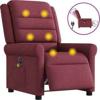 Massagestol Stof Vinrød - Ja / Eldrevet tilbagelæningsfunktion
