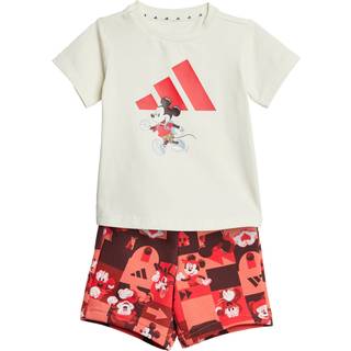 ADIDAS DISNEY MICKEY MOUSE T-SHIRT SÆT - Off White / Pure Ruby - 74