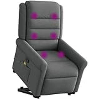 Løftestol Med Massagefunktion Stof Mørkegrå - Ja / Manuel tilbagelæningsfunktion