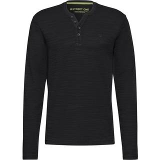 Long Sleeve Mock Neck T-shirt - Black - XXL