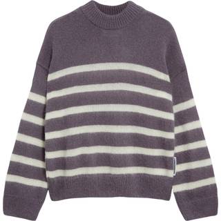 ARMEDANGELS Women's Gwyneiraa Stripes Uldsweater Damer størrelse XL farve grå/lilla