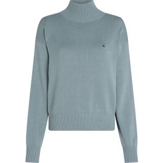 Cotton Mock Neck Jumper - Grey - L