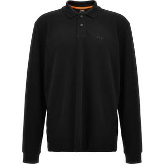 BOSS BOSS Black Waffle Structured Stretch Cotton Polo Shirt