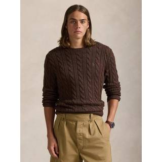 Polo Ralph Lauren Cotton Cable Pullover  Dark Roast Melange