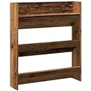 væghængt skoreol 80x18x90 cm konstrueret træ antikt trælook