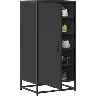 Skostativ 48X38X97,5 Cm Konstrueret Træ Etræsfarve - Sort