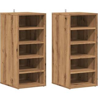 Skoskabe 2 Stk. 32X35X70 Cm Konstrueret Træ Kunsteg