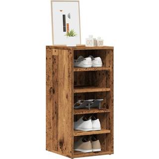 Skoskabe 2 Stk. 32X35X70 Cm Konstrueret Træ Antikt Træ