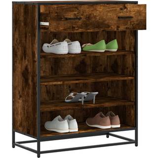 Skoskab 75X38X97,5 Cm Konstrueret Træ Og Metal Etræ - Røget eg