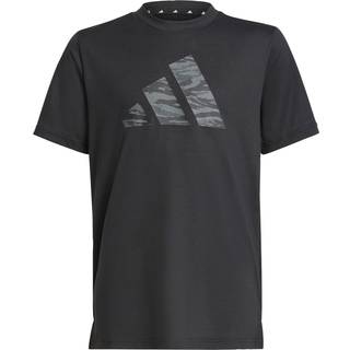 Training Essentials Camo-Print Kids T-shirt - Black - 164