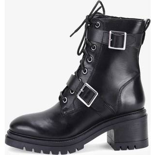 Off The Hook Off The Hook Black Parkside Block Heel Leather Combat Boots